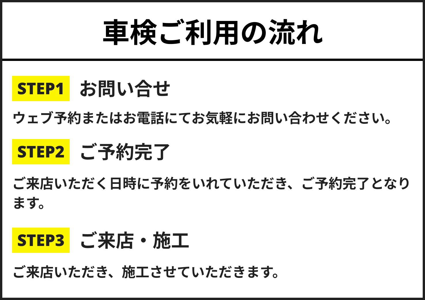 車検ご利用の流れ